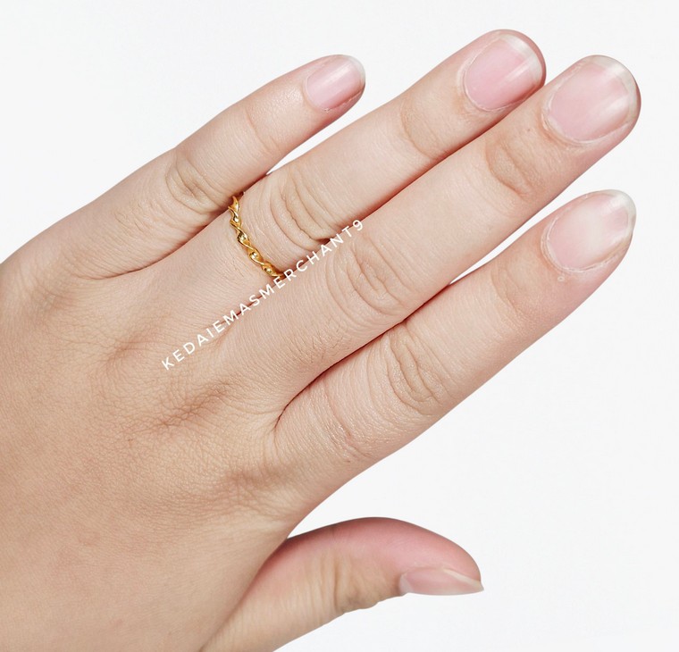 Merchant9 Cincin Emas Twist Polish Minimalist