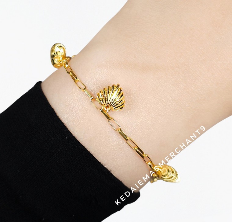 Merchant9 Rantai Tangan Paperclip Gantung Love Shell L:0.2CM