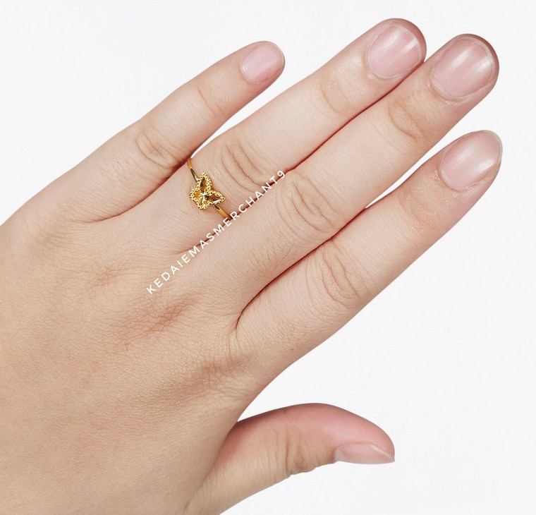 Merchant9 Cincin Emas Butterfly Dimensi Minimalist L:0.8CM