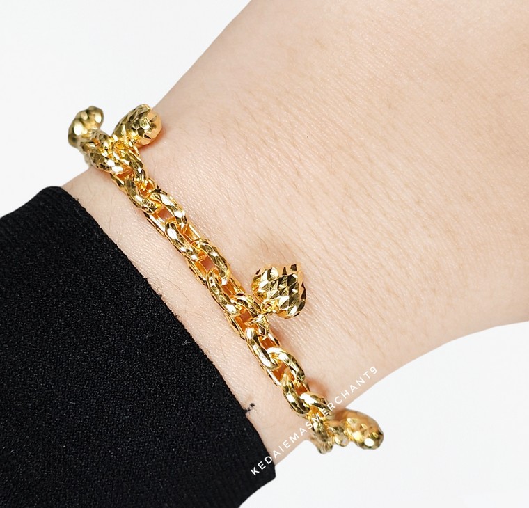 Merchant9 Rantai Tangan Sauh Dimensi Gantung Love L:0.45CM