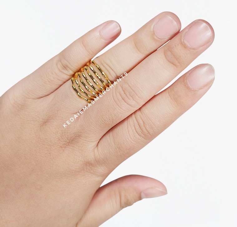 Merchant9 Cincin Emas Bamboo 7 Layer L:1.8CM