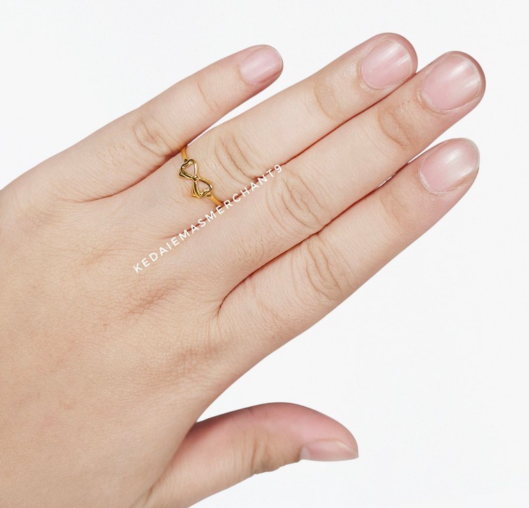 Merchant9 Cincin Emas NORA Minimalist Ribbon Polish
