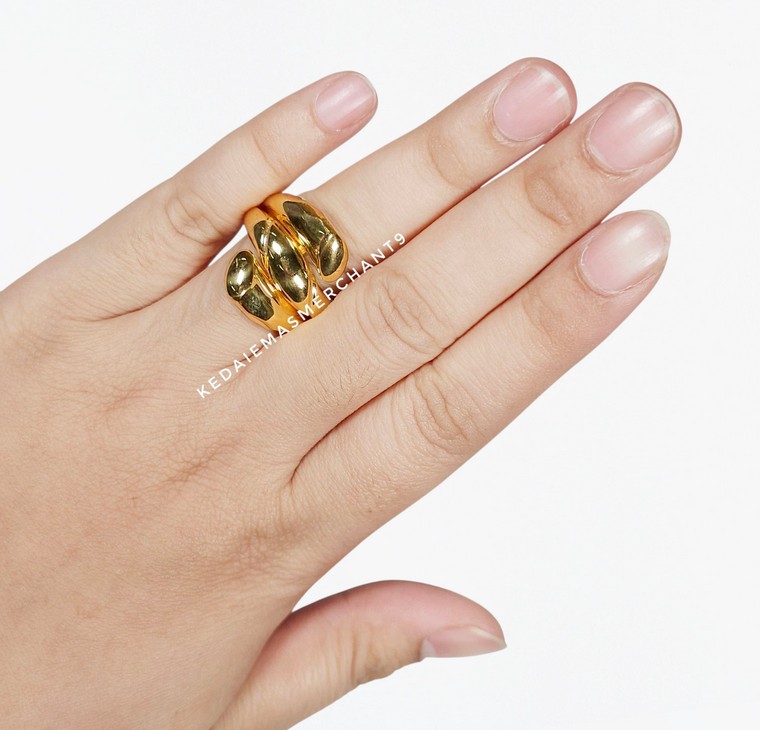 Merchant9 Cincin Emas JANE Lintah Silang Polish L:0.5CM