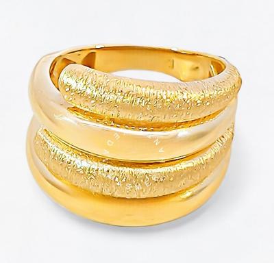 Merchant9 Cincin Emas JANE Lintah 4 Layer Pasir Polish L:1.8CM