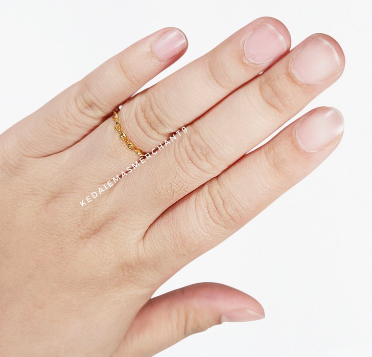 Merchant9 Cincin Emas Aera Minimalist Wave