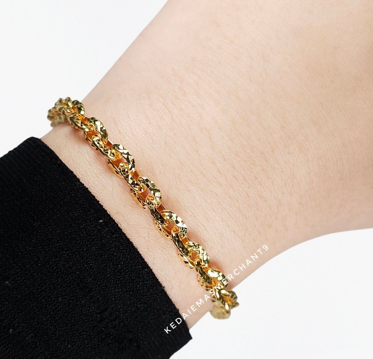 Merchant9 Rantai Tangan Sauh Diamond Cut L:0.5CM