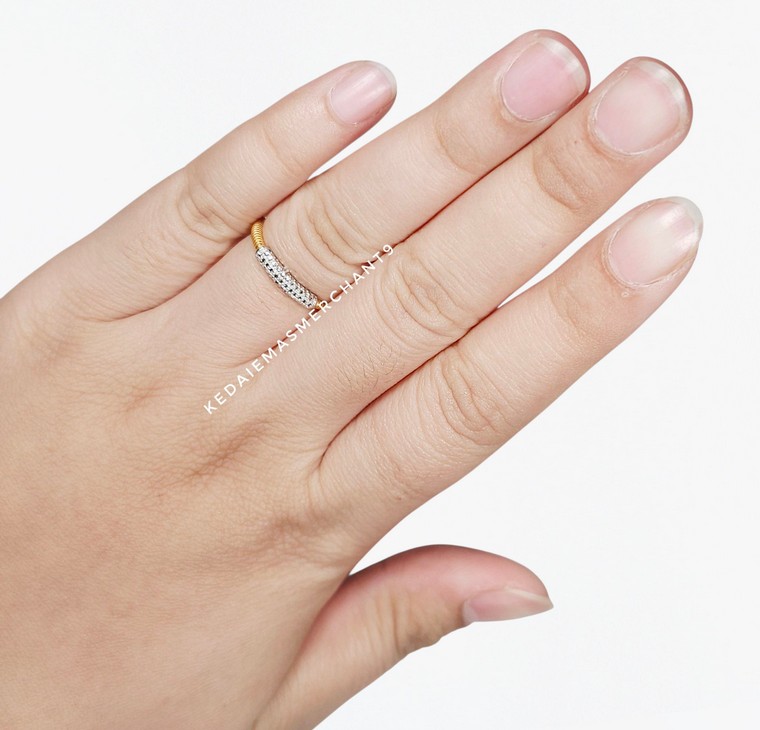 Merchant9 Cincin Emas Lintah Twist Diamond Cut 2C (Minimalist)