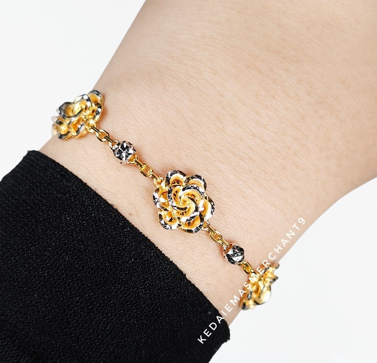 Rantai Tangan Sauh Bunga Rose Candy Dimensi 2C L:1.1CM