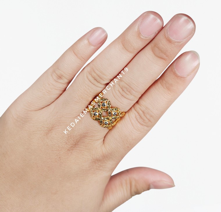 Merchant9 Cincin Emas Bunga Tanjung 2C 2L L:1.4CM