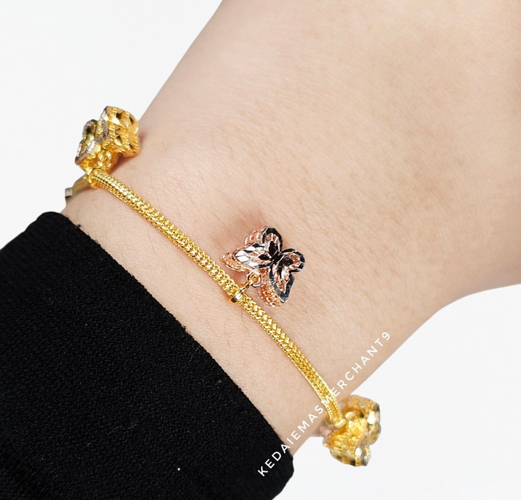 Merchant9 Rantai Tangan Belut Gantung Butterfly Kerawang 3C L:0.2CM