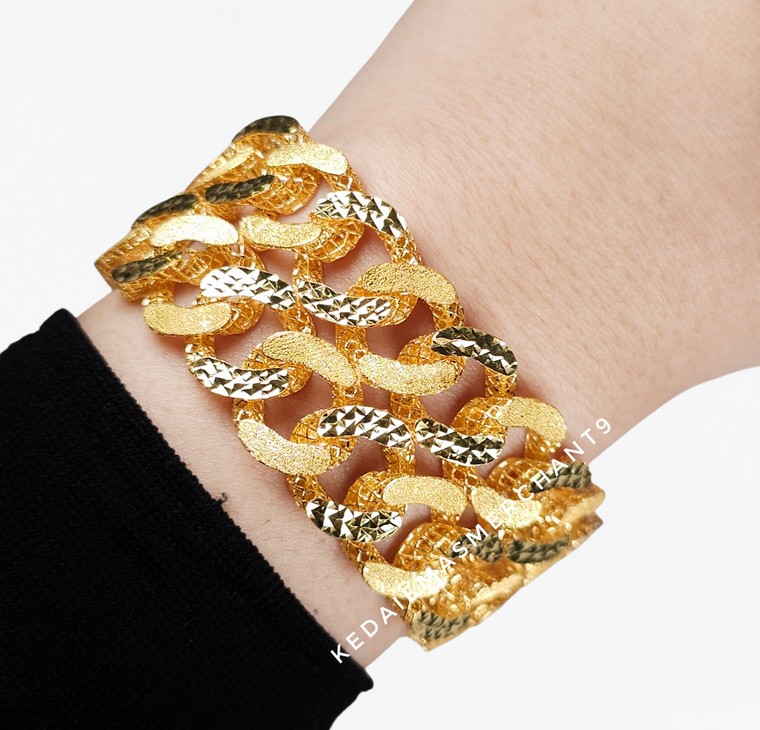 Merchant9 Rantai Tangan Gajah Pasir 2 Layer L:2.7CM (KLIP PETAK)