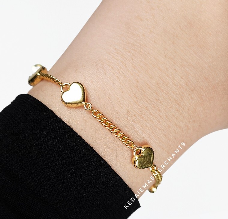 Merchant9 Rantai Tangan Gajah Licin Love L:0.8CM