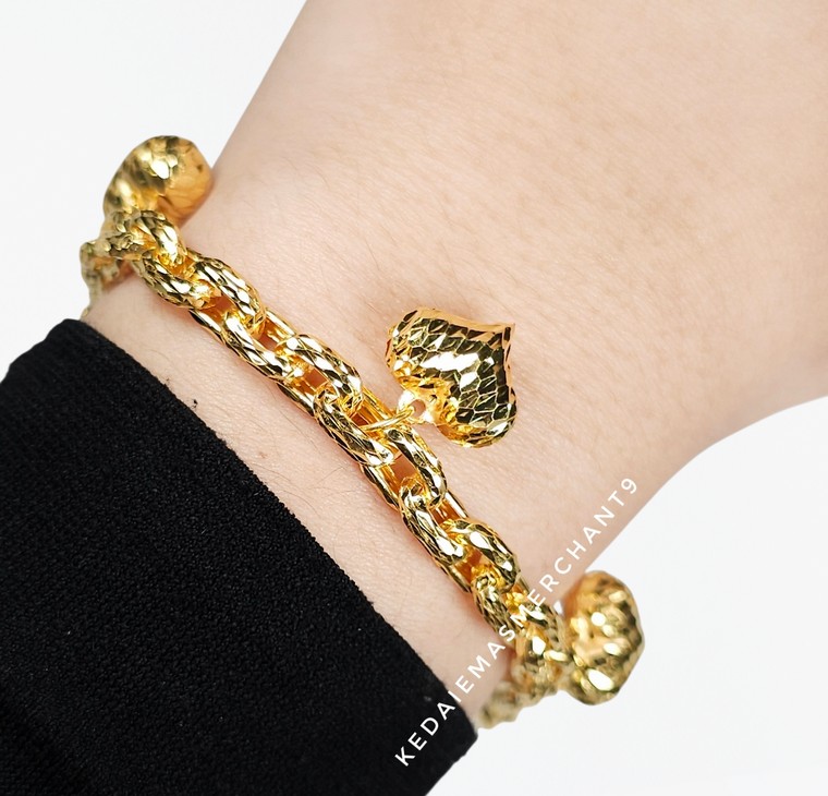 Merchant9 Rantai Tangan Sauh Dimensi Gantung Love L:0.6CM