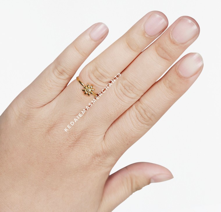 Merchant9 Cincin Emas Sunflower Half Dot L:0.7CM