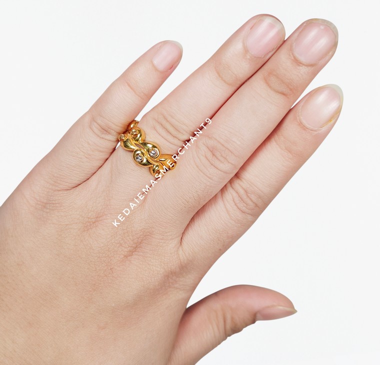 Merchant9 Cincin Emas Eyedrop Wave 3C L:1CM