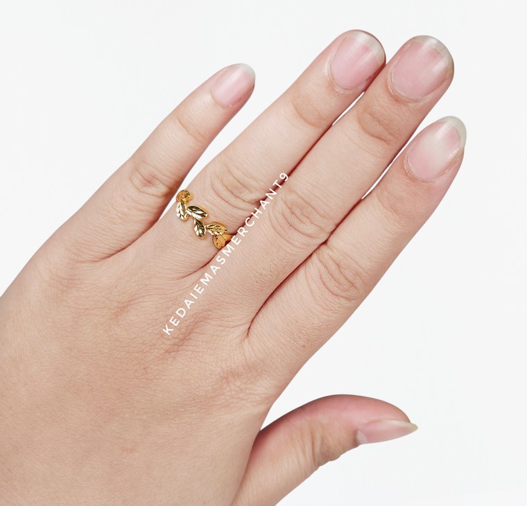 Merchant9 Cincin Emas Leaf Dimensi L:0.55CM