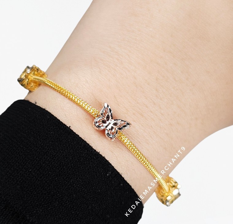 Merchant9 Rantai Tangan Belut Butterfly 3C L:0.2CM