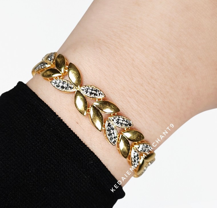 Merchant9 Rantai Tangan Leaf Twin Polish Diamond Cut L:0.95CM