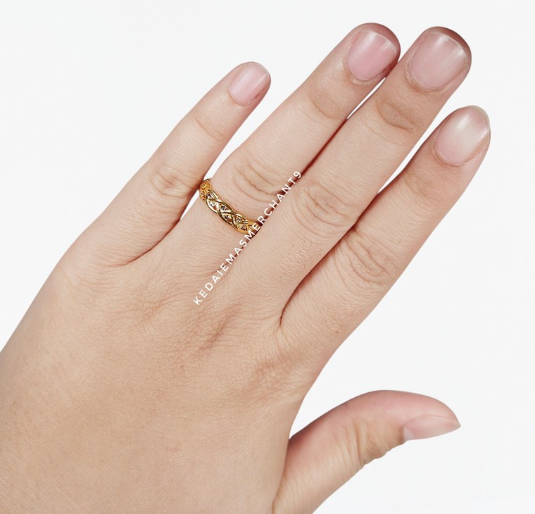 Merchant9 Cincin Emas Tocang Diamond Cut L:0.4CM