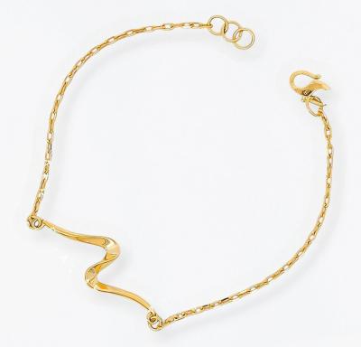 Merchant9 Rantai Tangan Choker Sauh Wave Polish L:1.1CM