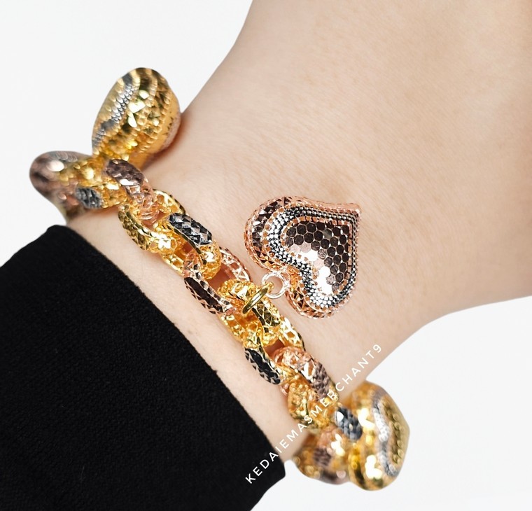 Merchant9 Rantai Tangan Sauh Kerawang Dimensi Gantung Honey Love 3C L:0.8CM