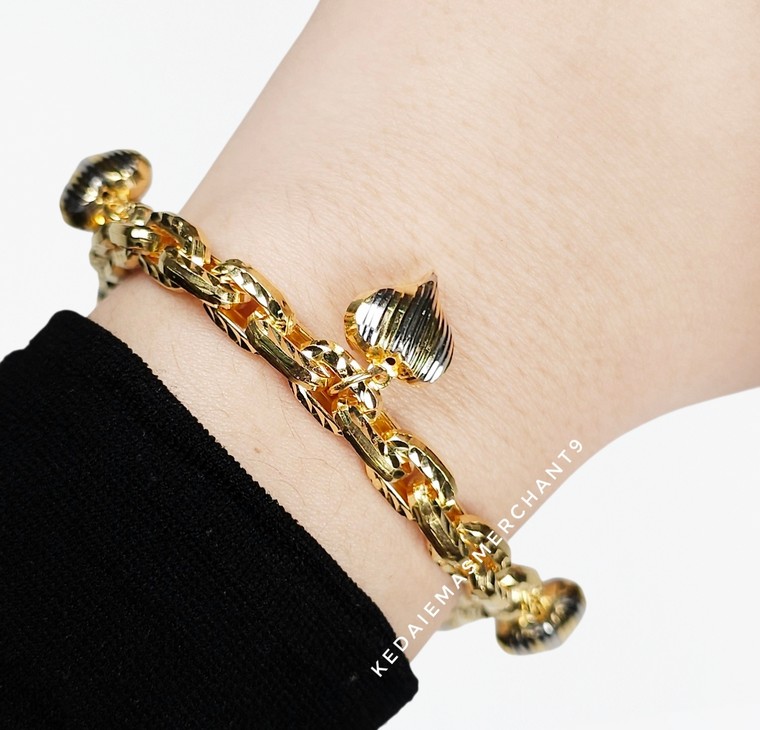 Merchant9 Rantai Tangan Sauh Dimensi Gantung Love 2C L:0.7CM