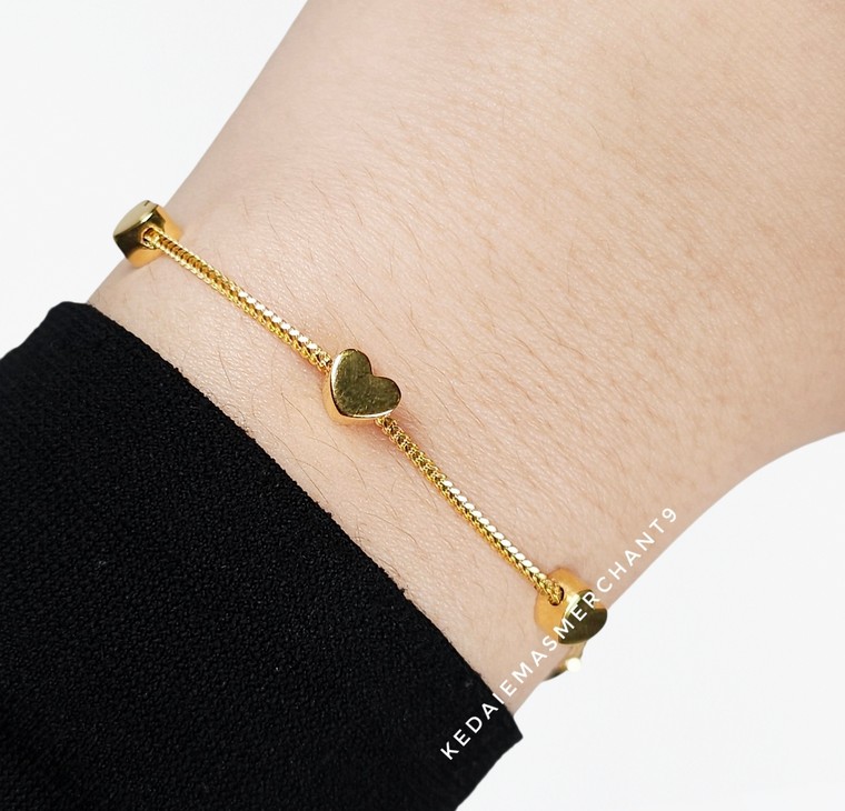 Merchant9 Rantai Tangan Mesin Box Love Polish L:0.5CM