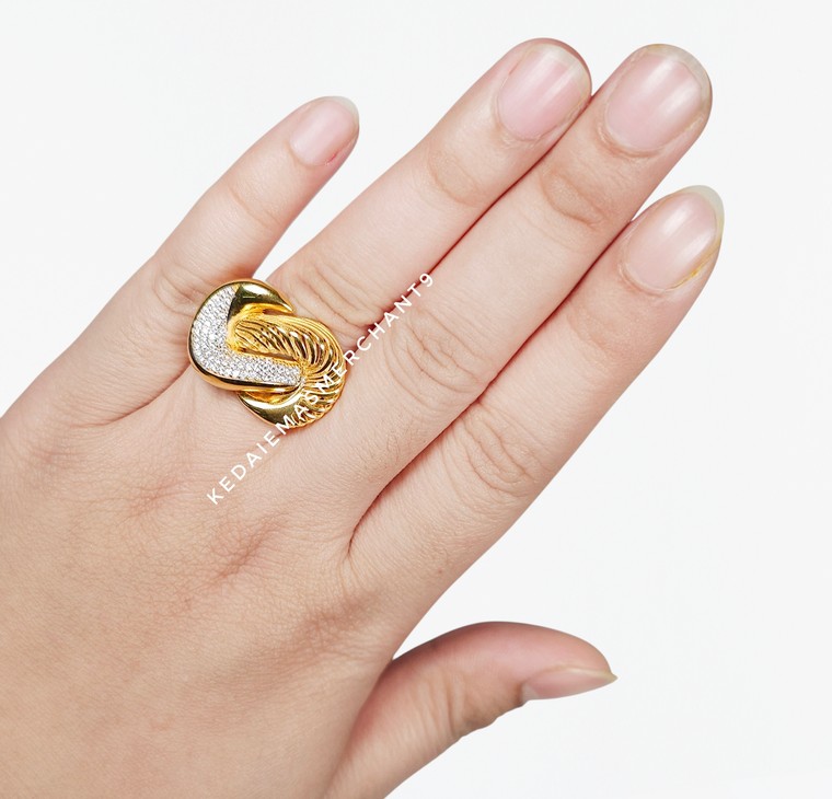 Merchant9 Cincin Emas Infinity Belt Permata L:1.7CM