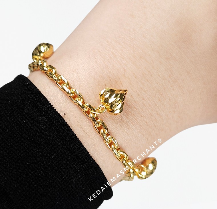 Merchant9 Rantai Tangan Sauh Dimensi Gantung Love L:0.4CM