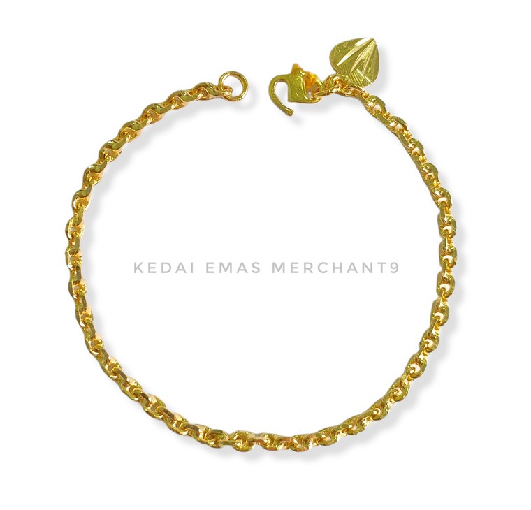 Merchant9 Rantai Tangan Sauh Polish Padu L:0.2CM