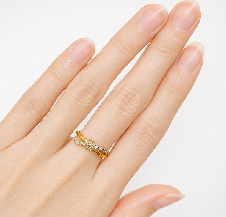 Merchant9 Cincin Emas Knot Diamond Cut L:0.4CM