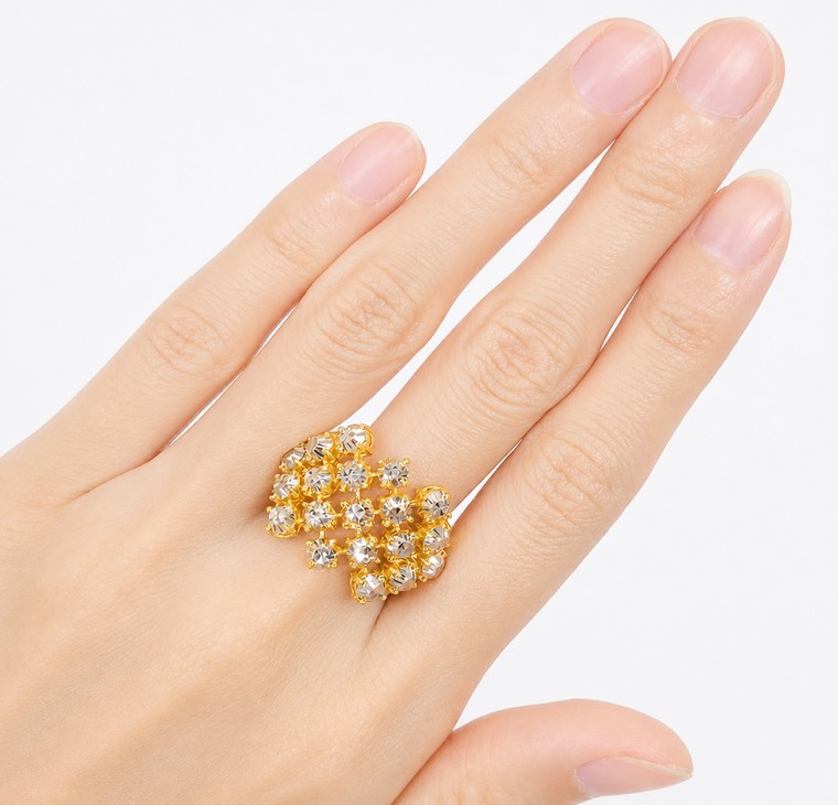 Merchant9 Cincin Emas LOUISE Diamond Cut 5 Layer L:1.7CM