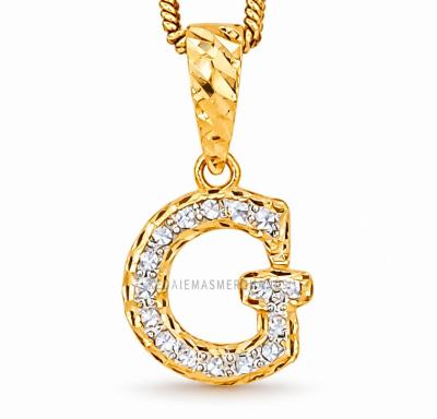 Merchant9 Loket Huruf G Diamond Cut 2C Padu L:1.1CM