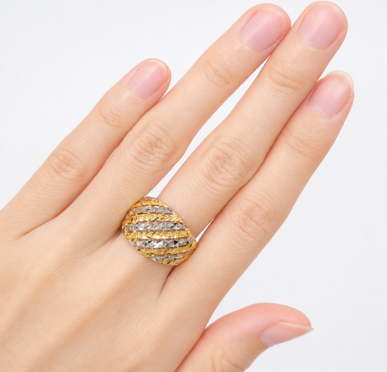 Merchant9 Cincin Emas Lintah Stripes 2C L:1.3CM