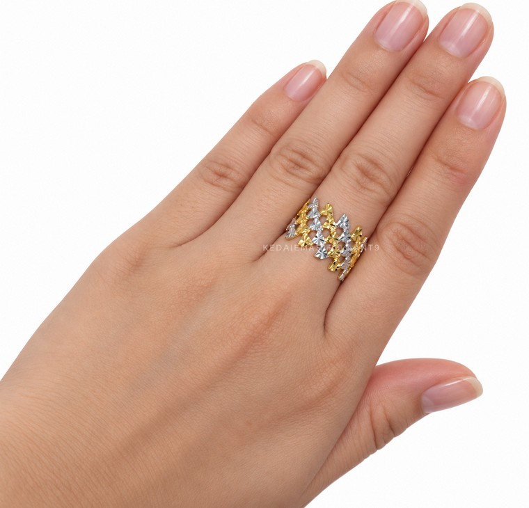 Merchant9 Cincin Emas  LOUISE Love Diamond Cut 5 Layer 2C L:1.3CM