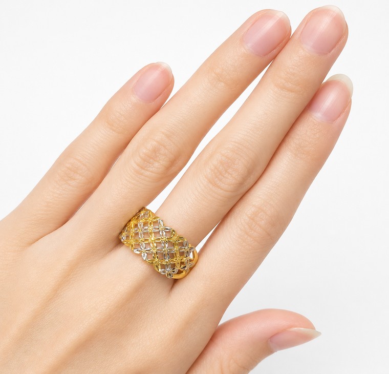 Merchant9 Cincin Emas Bunga Tanjung 3L 2C L:1.1CM