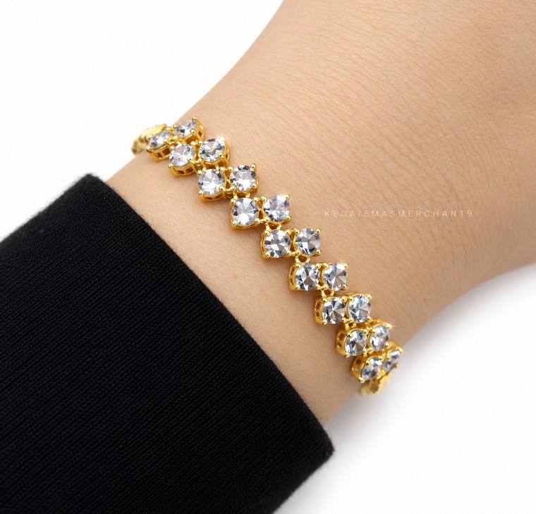 Merchant9 Rantai Tangan Choker Cube Polish LOUISE Diamond Cut L:0.8CM