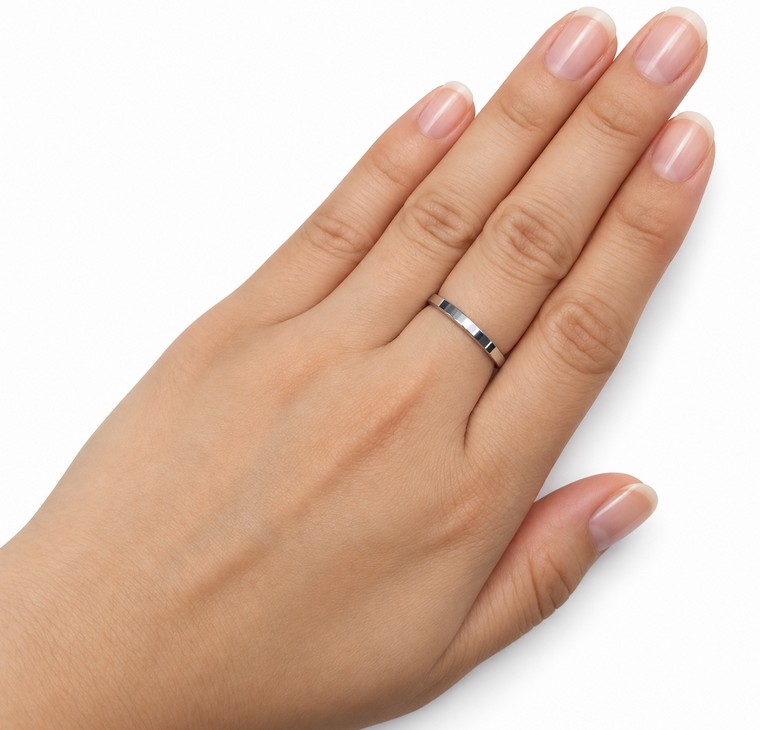 Merchant9 Cincin Emas Stackable - Polish Chrome L:0.25CM