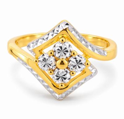 Merchant9 Cincin Emas Silang Bunga Daisy Diamond Cut 2C L:1.65CM