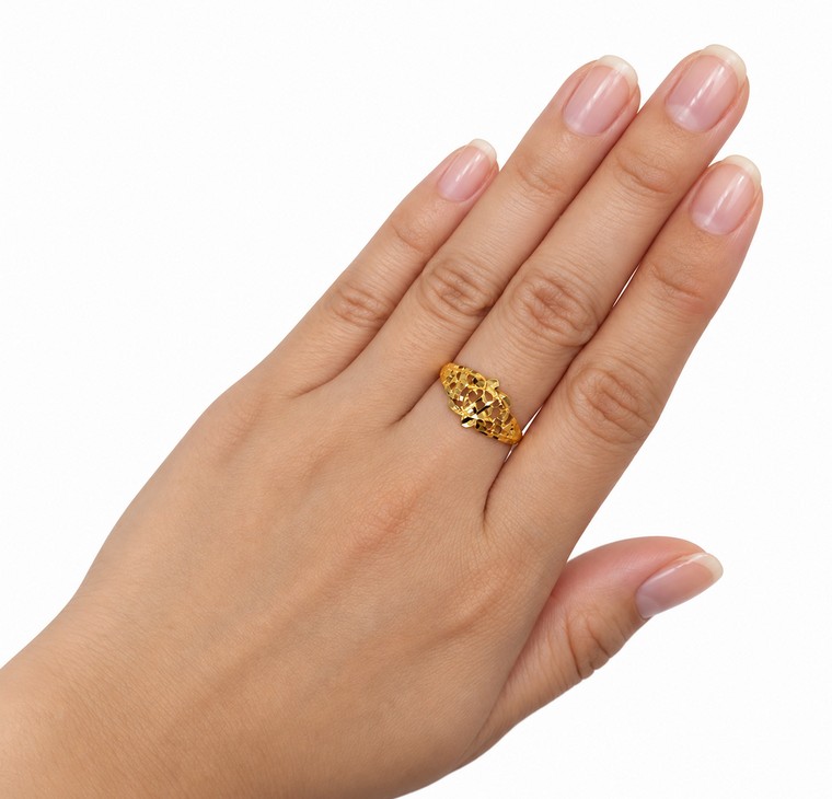 Merchant9 Cincin Emas Bunga Spinner Twin L:0.9CM