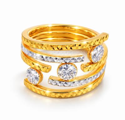 Merchant9 Cincin Emas Silang 3 Layer Circle 2C L:1.35CM