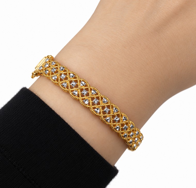 Merchant9 Gelang Tresse Dot Diamond Cut 2C L:0.8CM