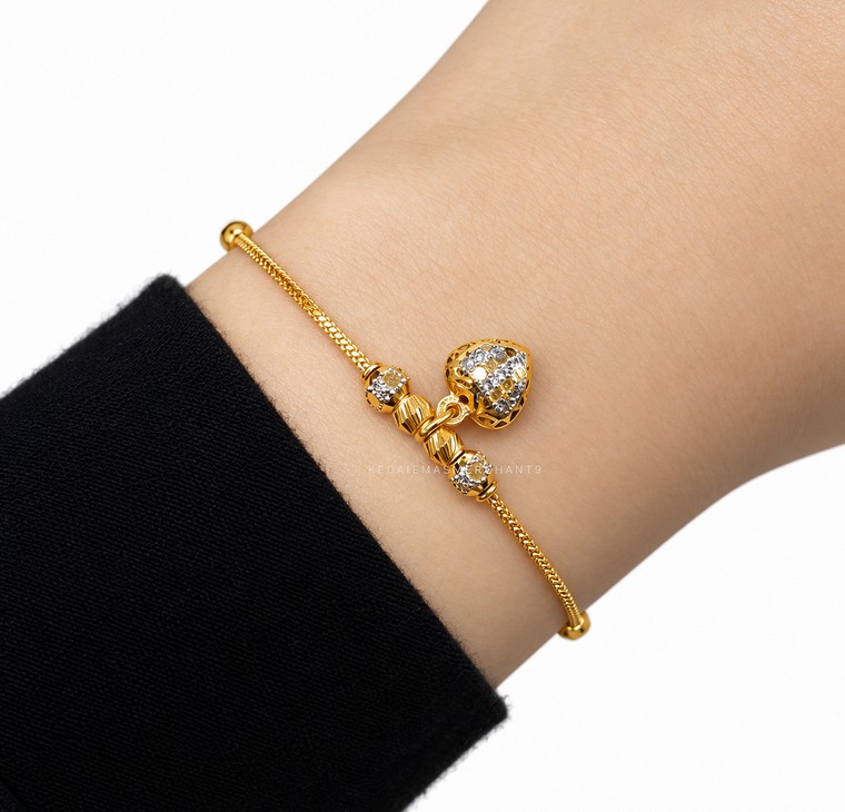 Merchant9 Rantai Tangan Mesin Box Choker Bebola Dot Love 2C L:0.35CM