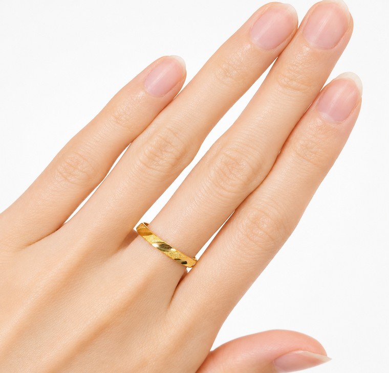 Merchant9 Cincin Emas Belah Rotan Leaf Pasir Padu L:0:25CM