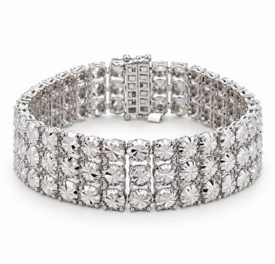 Merchant9 Rantai Tangan LOUISE Diamond Cut 3 Layer Chrome L:1.5CM (KLIP SLIDE)