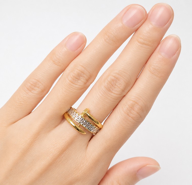 Merchant9 Cincin Emas Paku Kerawang Diamond Cut L:1.2CM