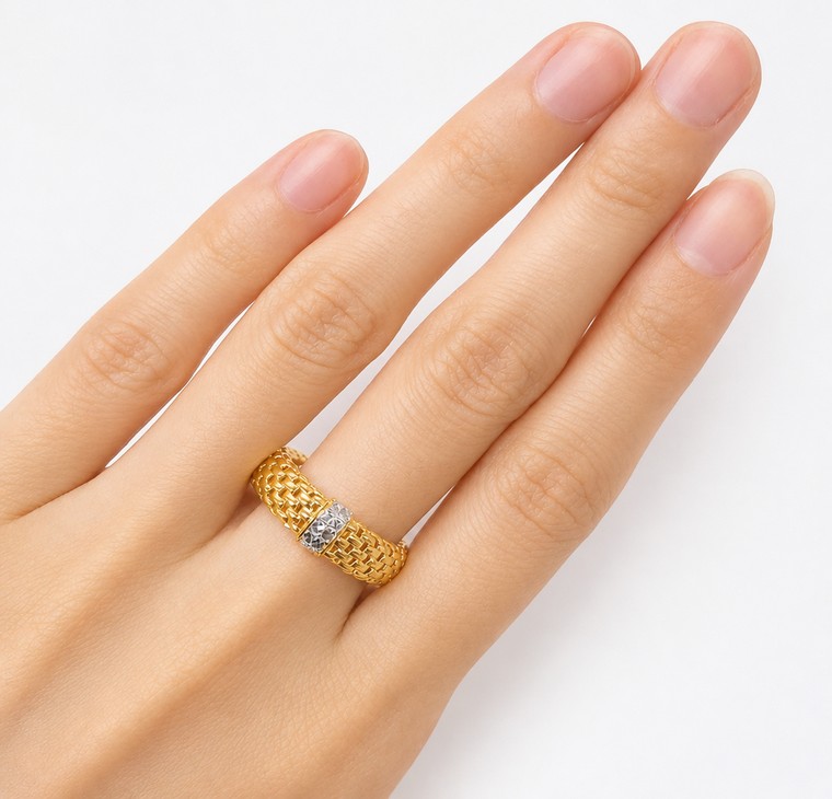 Merchant9 Cincin Emas Snake Skin Stopper Diamond Cut