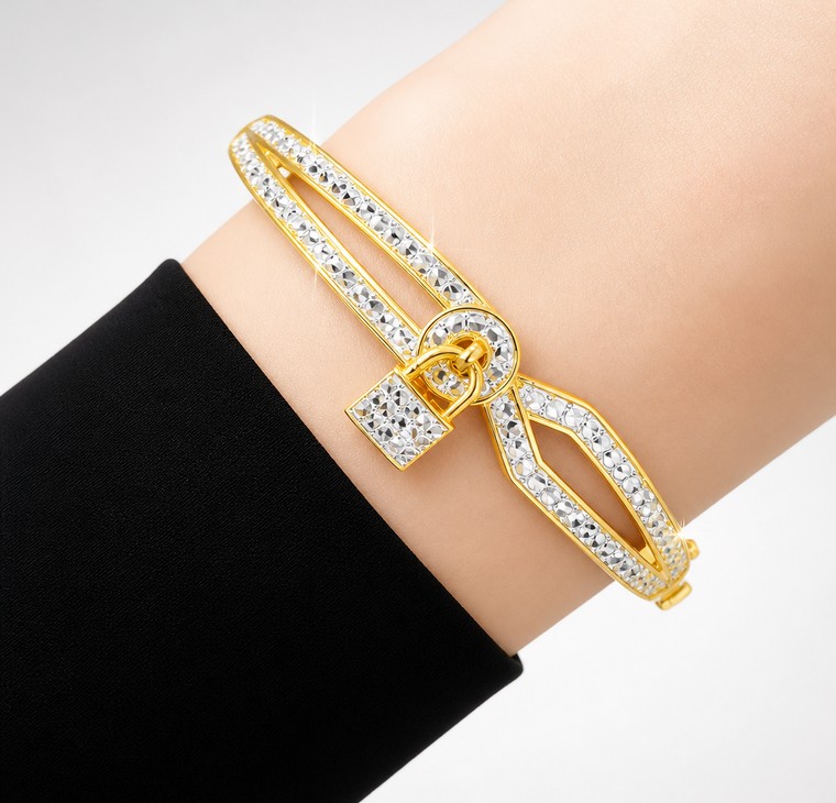 Merchant9 Gelang Oval Belt Padlock Diamond Cut L:0.8CM