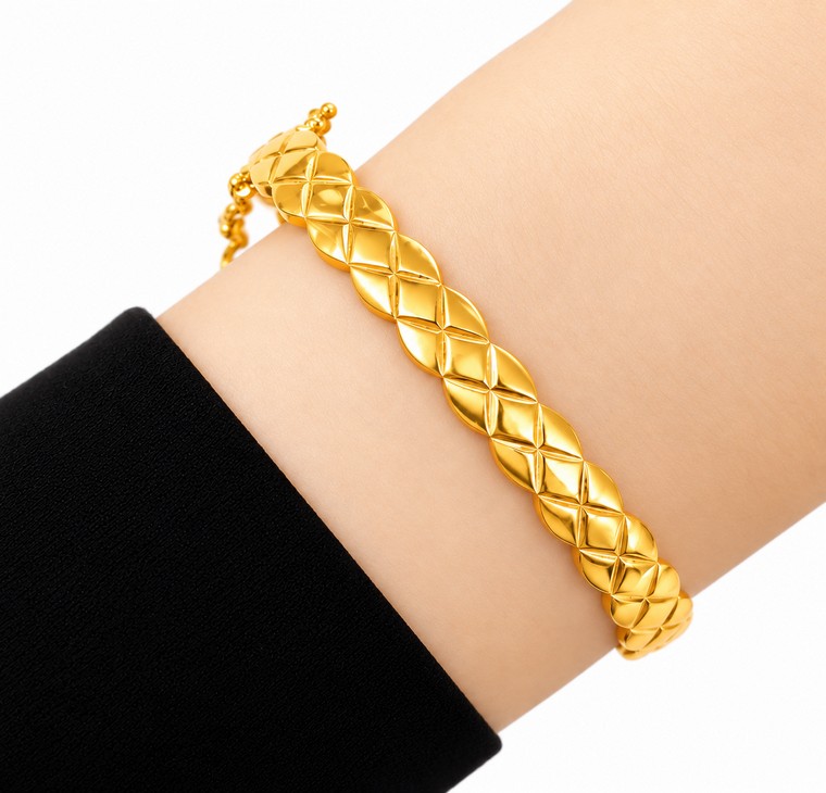 Merchant9 Gelang Oval Rhombus Tocang Padu L:0.6CM