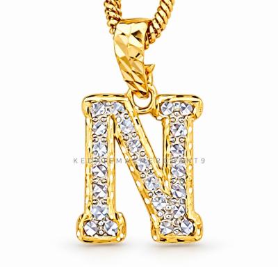 Merchant9 Loket Huruf N Diamond Cut 2C Padu L:1.05CM